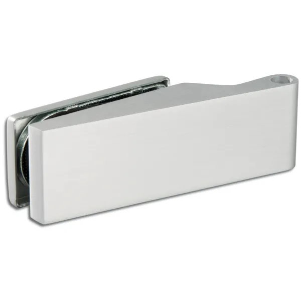 Studio glass door hinge, 2 parts, angular